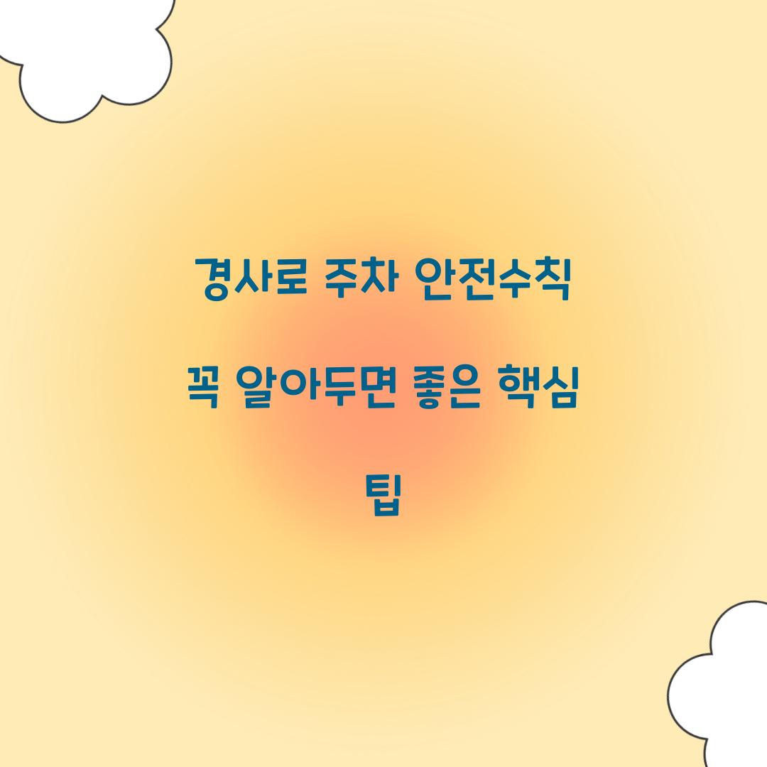 경사로 주차 안전수칙