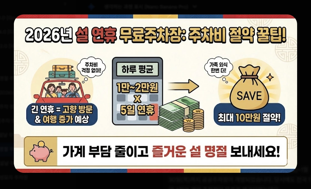 명절 무료주차장 확인(2026년, 설 연휴, 개방 현황)(+ 조회 방법)