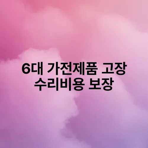 6대 가전제품 고장 수리비용 보장