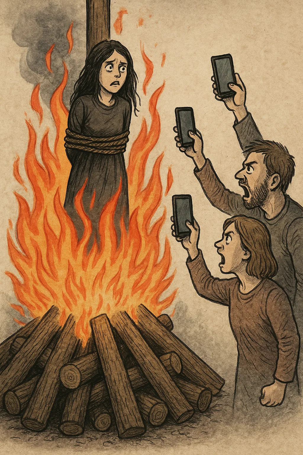 마녀사냥을 풍자한 이미지