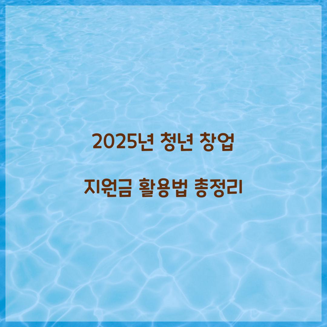 2025년 청년 창업 지원금