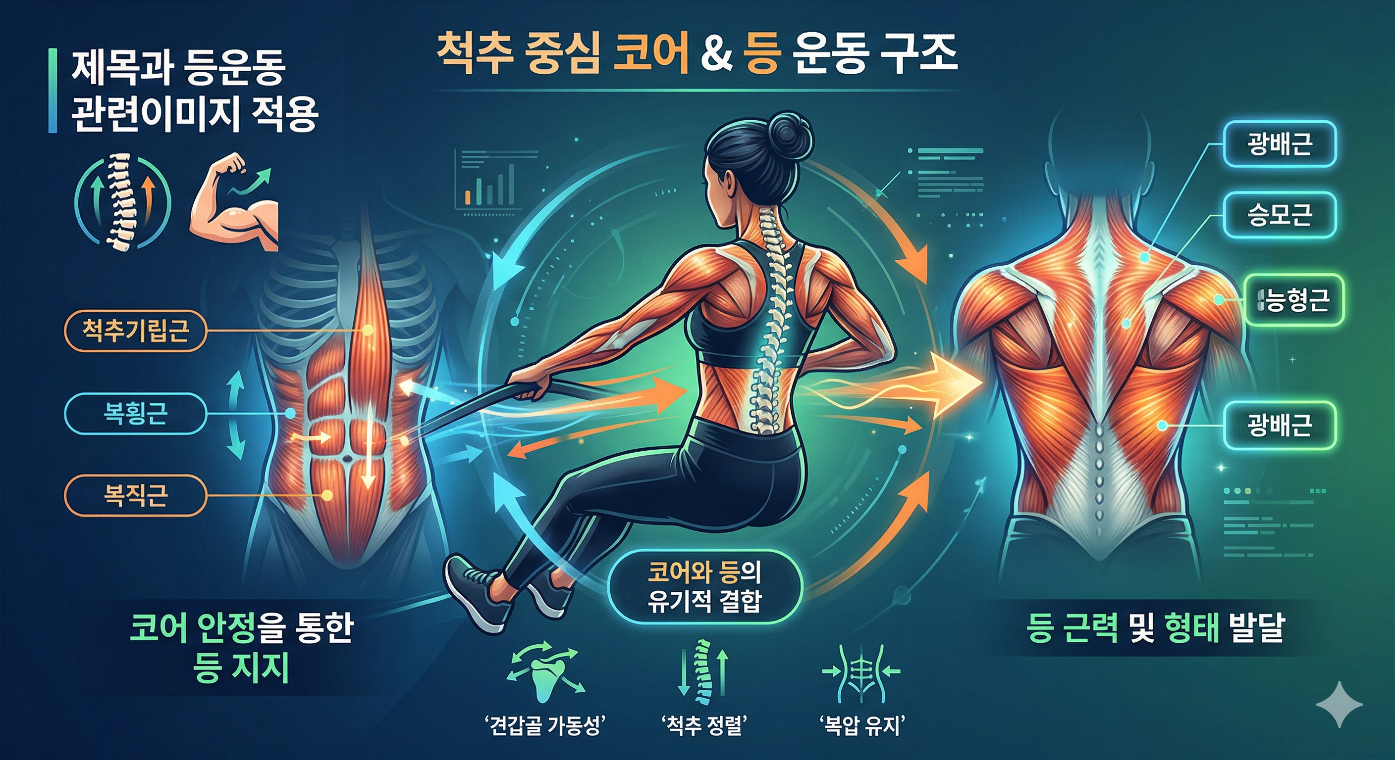 코어 기반 등 운동 구조