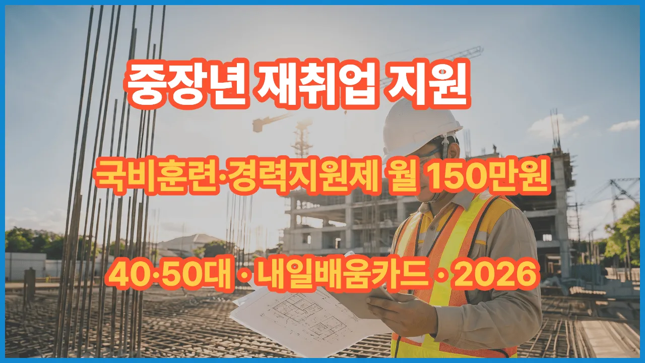 중장년 재취업 지원 2026 국비훈련 경력지원제 50대 월 150만원 총정리