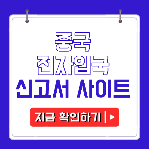 중국 전자입국 신고서 사이트에 관한 포스팅
