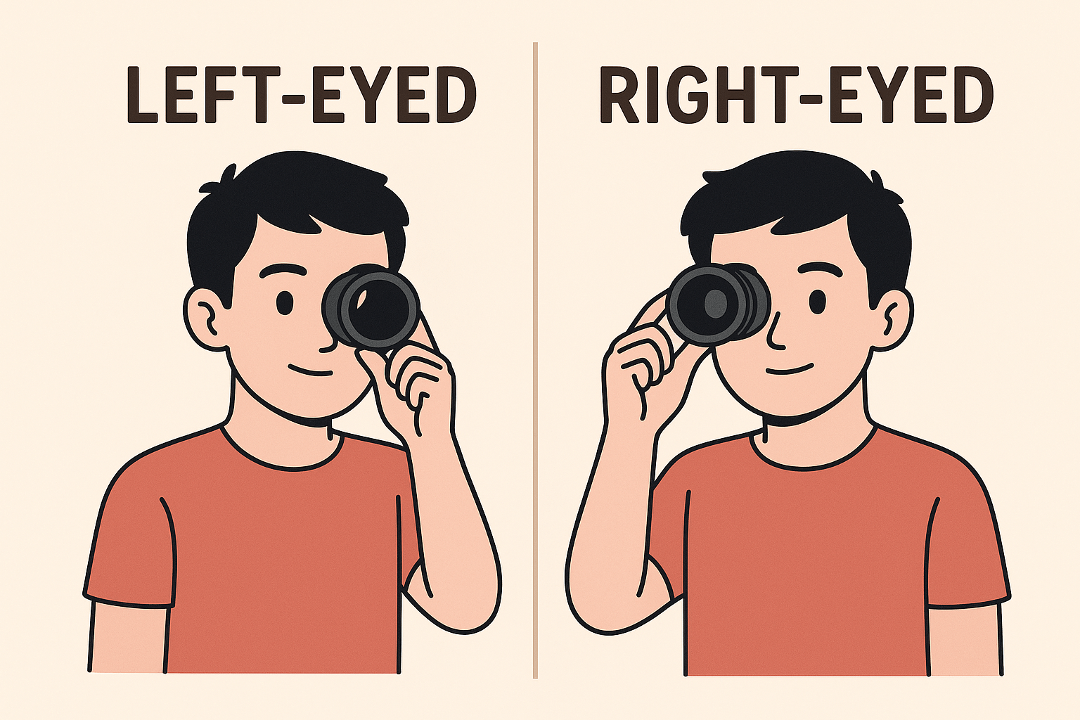 왼눈잡이 vs 오른눈잡이 비교 이미지