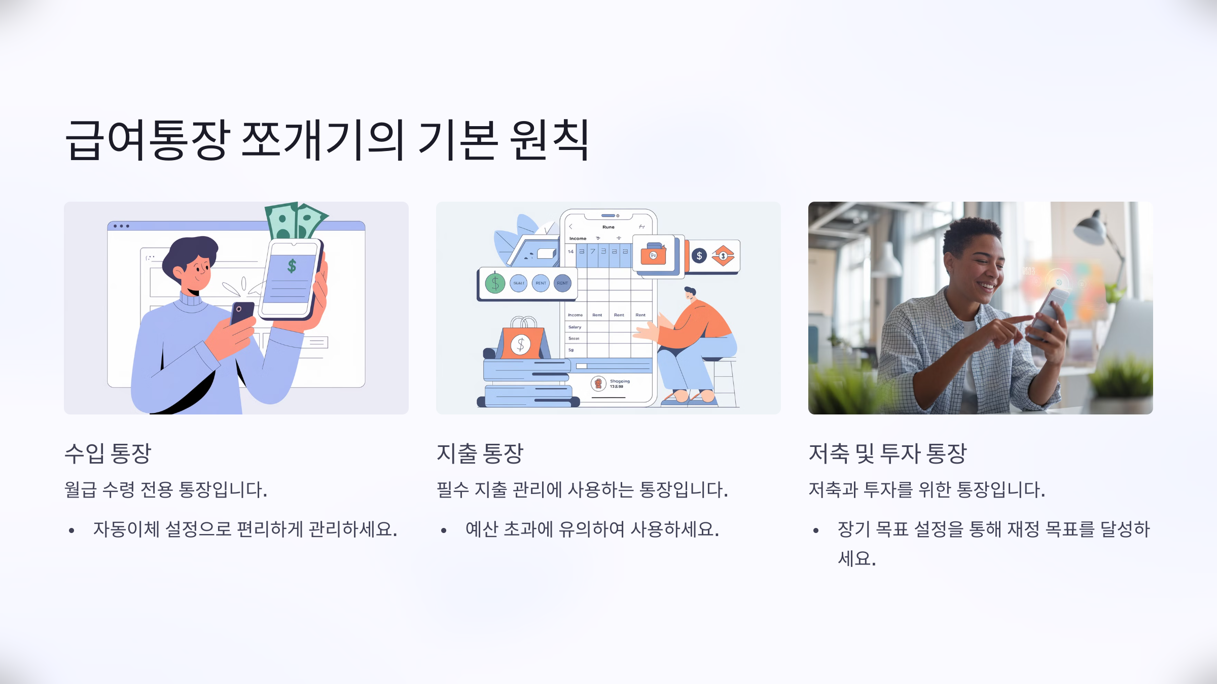 급여통장 쪼개기의 기본 원칙