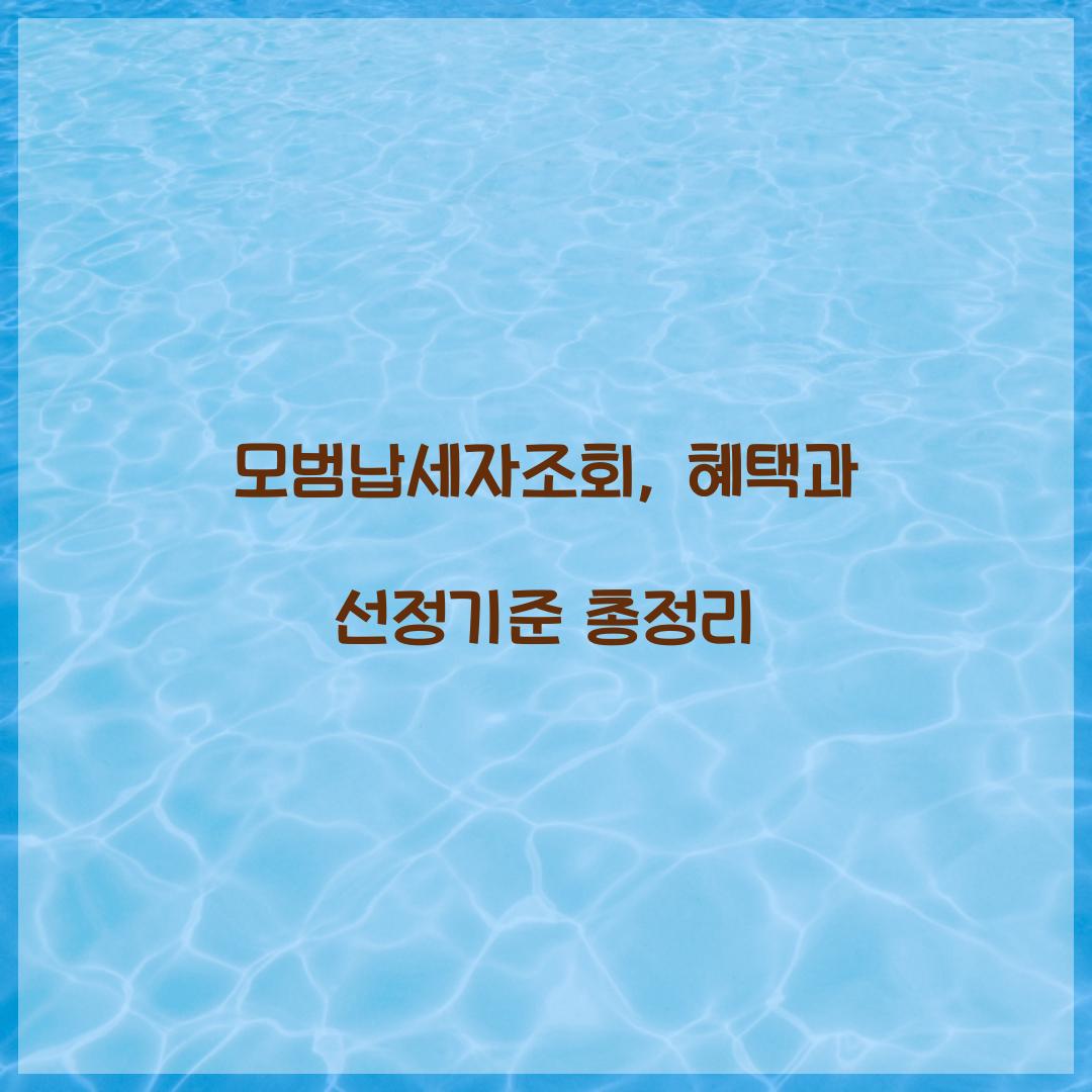 모범납세자조회