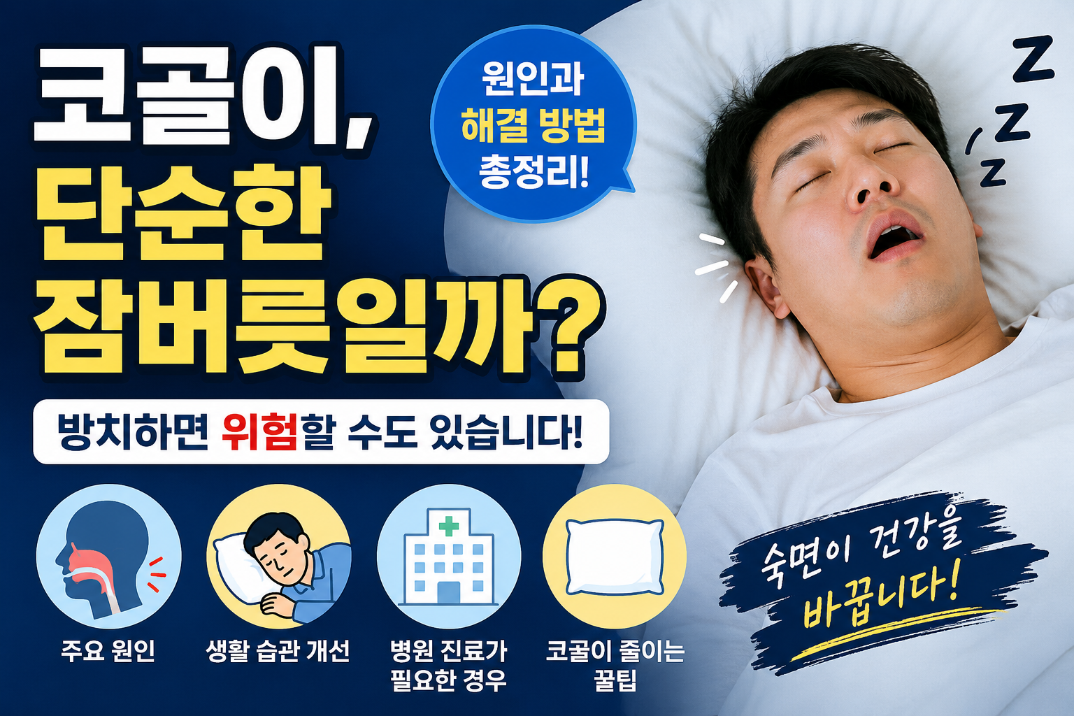 코골이, 단순한 잠버릇일까? 원인과 해결 방법 총정리