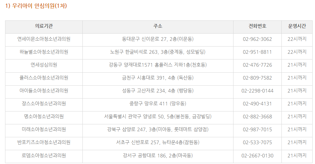 우리아이 안심의원