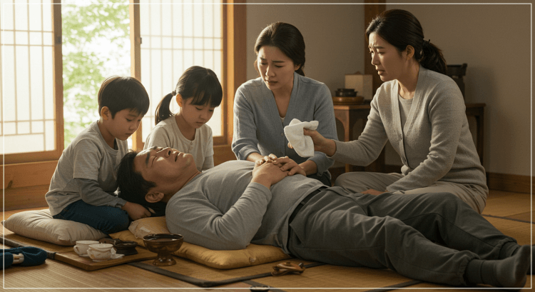 장염에 모두 전염된 가족들