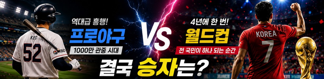 야구와 축구, 프로야구와 월드컵 / AI 제작