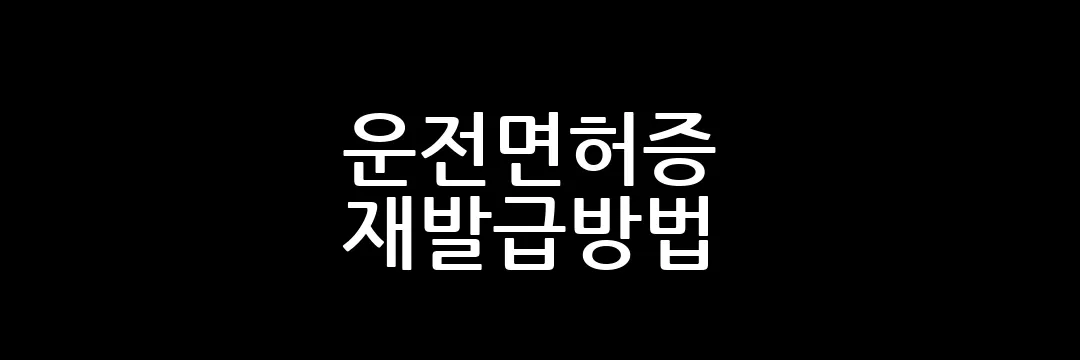 운전면허증 재발급 방법