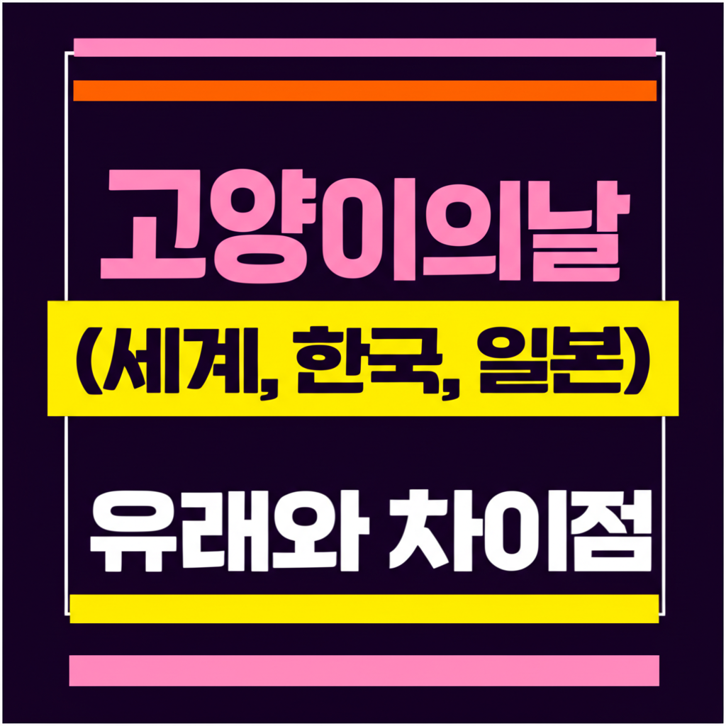 고양이의날 (세계, 한국, 일본) 유래와 차이점