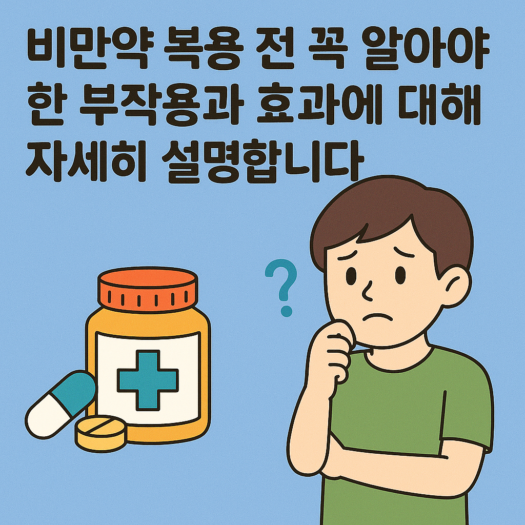 비만약 복용 전 꼭 알아야 할 부작용과 효과