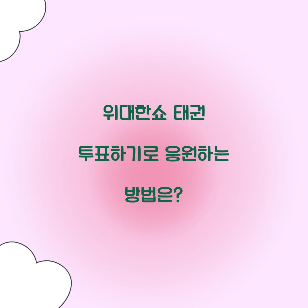 위대한쇼 태권 투표하기