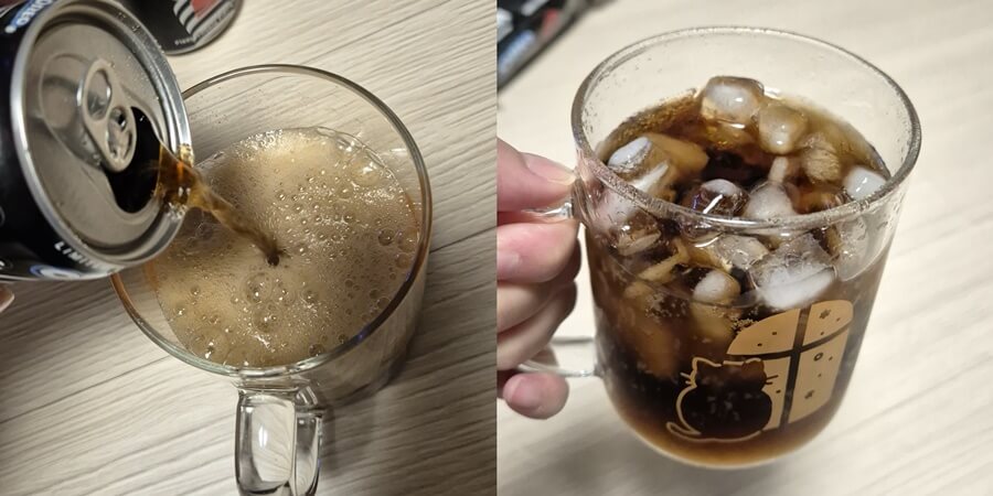 코카콜라-오레오맛-컵에-붓기