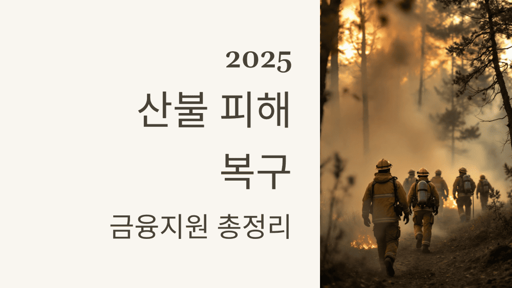 2025 산불 피해 복구 금융지원 총정리