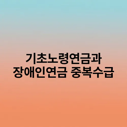 기초노령연금과 장애인연금 중복수급