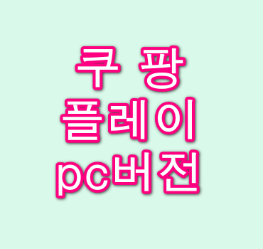 쿠팡플레이-pc버전