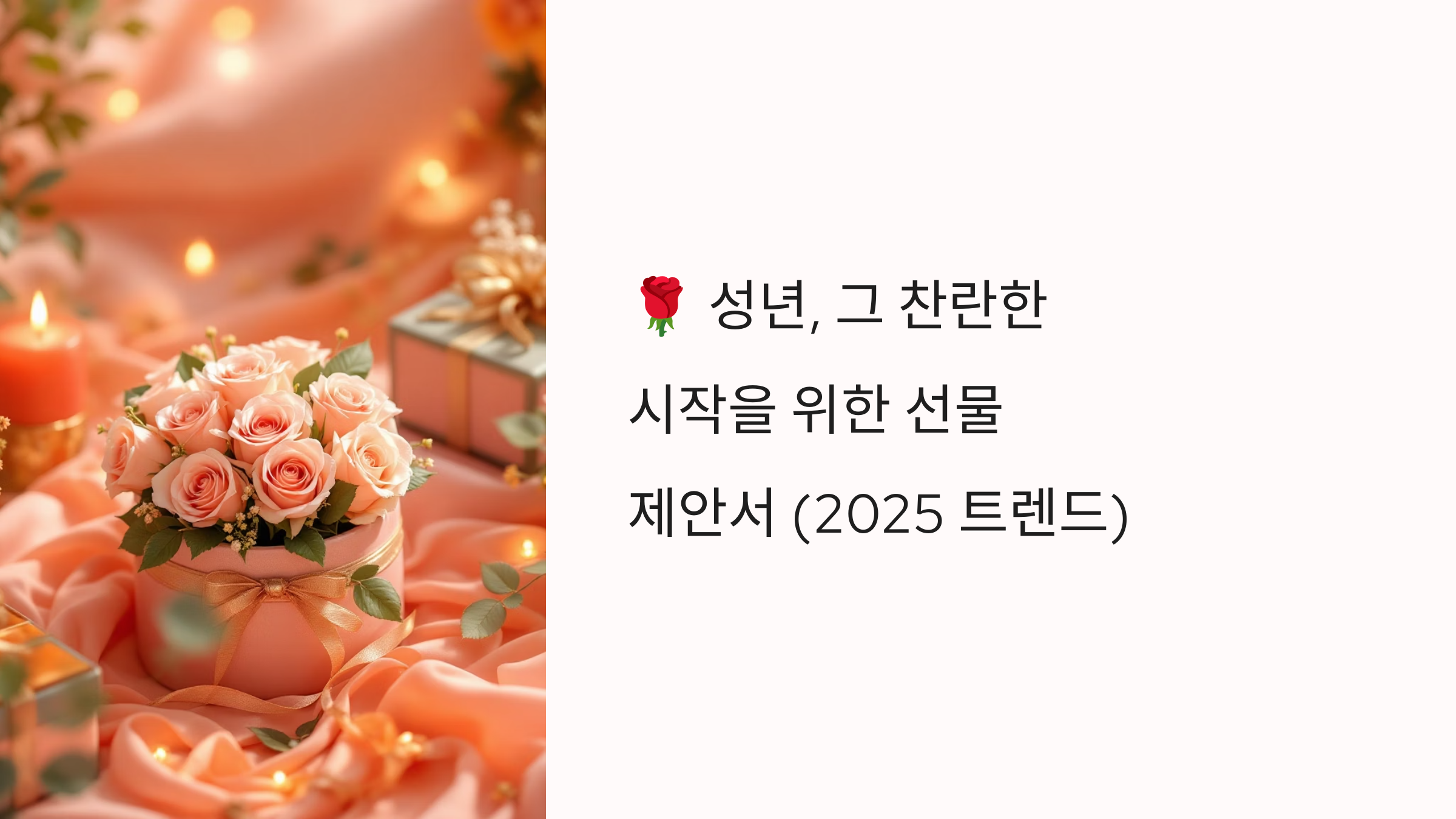 🌹 성년, 그 찬란한 시작을 위한 선물 제안서 (2025 트렌드)
