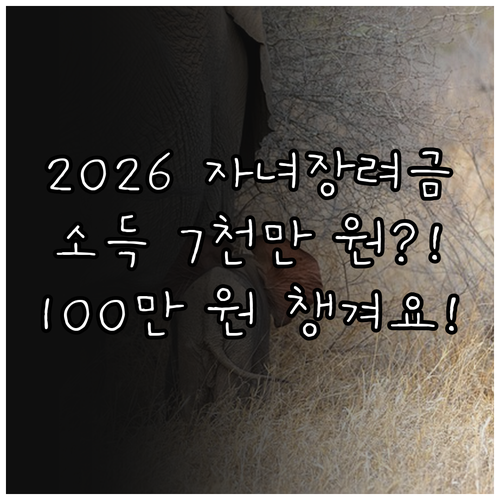 달라진 2026 자녀장려금 소득 요건..