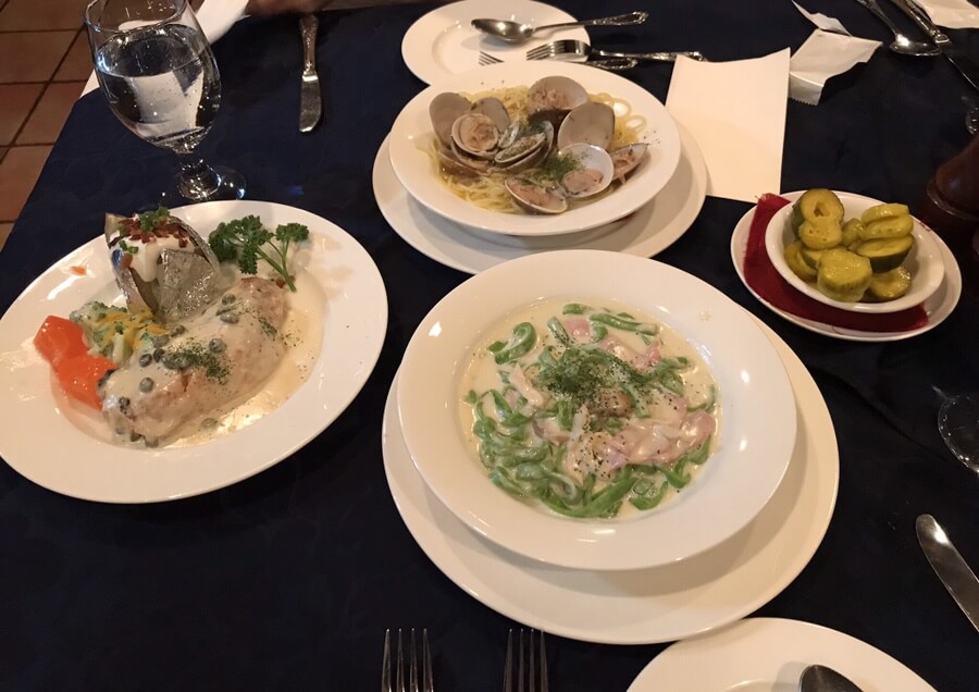 파스타, 연어 스테이크