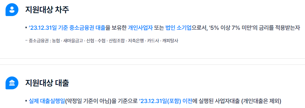 소상공인 대출이자 환급