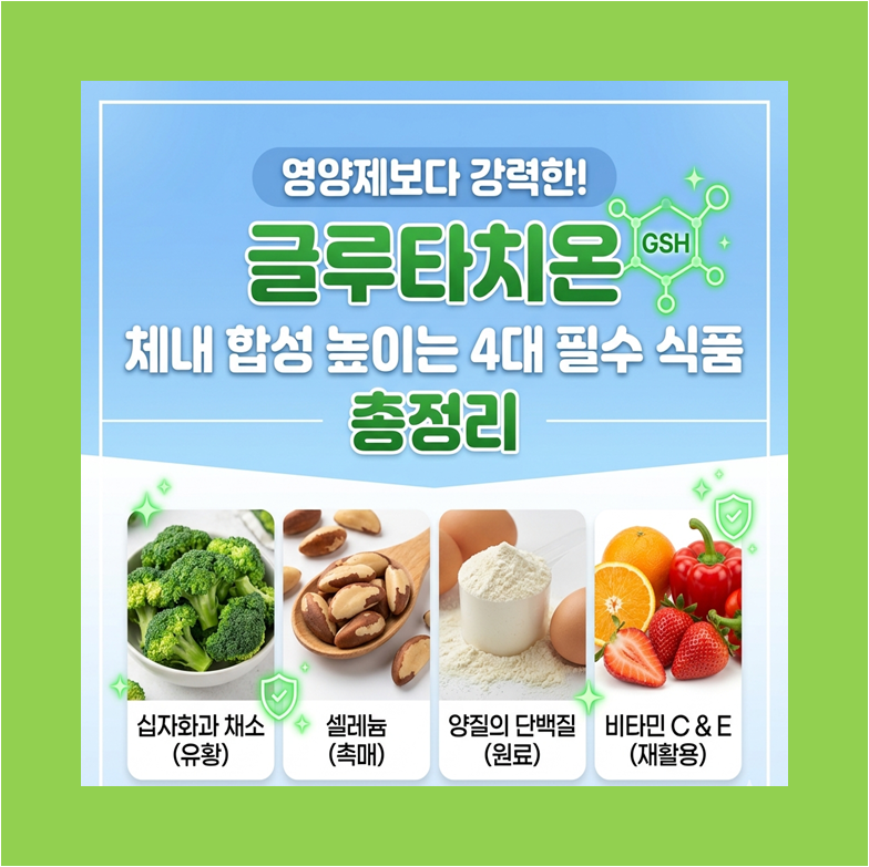 글루타치온 체내 합성 높이는 4대 필수 식품 총정리 썸네일 이미지