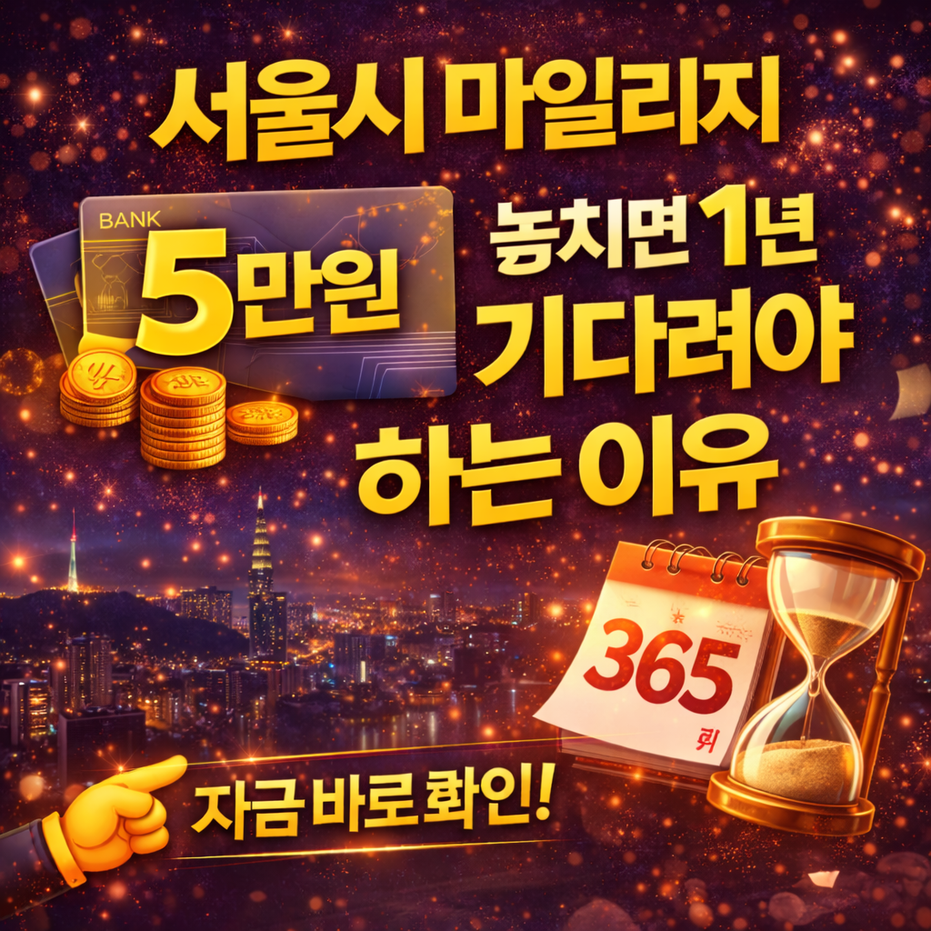 서울시 마일리지 5만원 지금 신청하러 가기