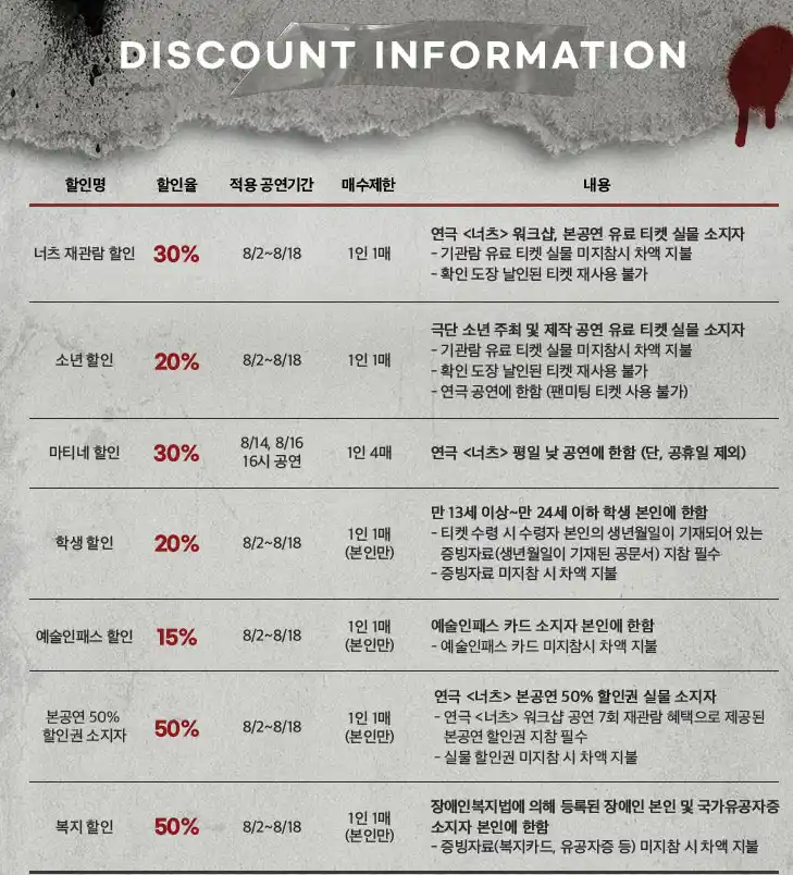 피오와 함께 돌아온 연극 너츠 캐스팅 할인 예매