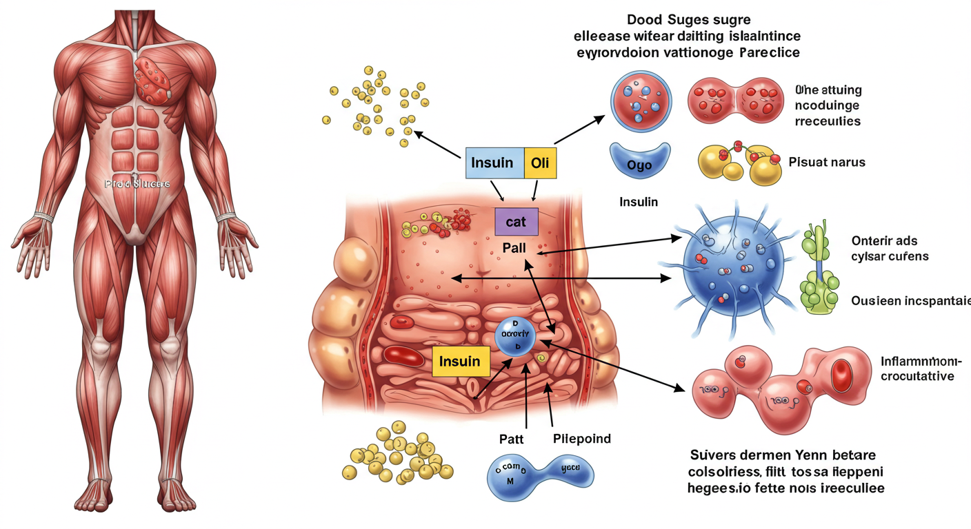 &quot;혈당 불균형이 만드는 지방과 염증의 악순환&quot;에 대한 이미지입니다.