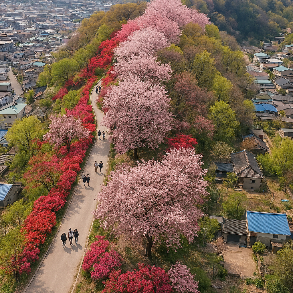 전주 완산칠봉꽃동산 겹벚꽃 핀 사진