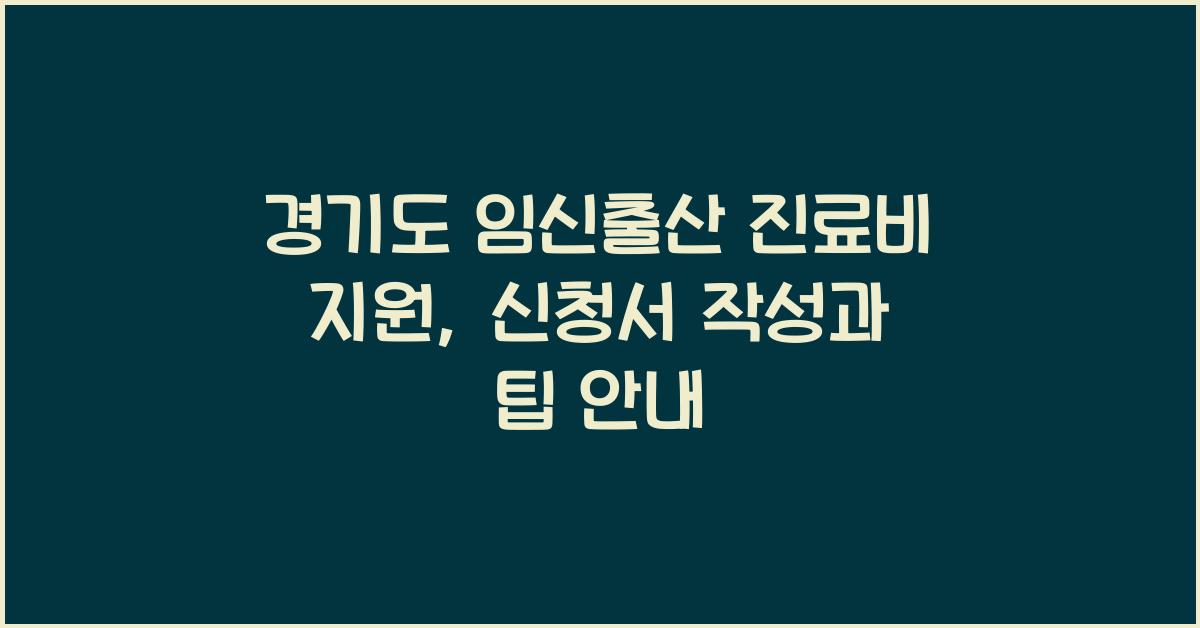 경기도 임신출산 진료비 지원  