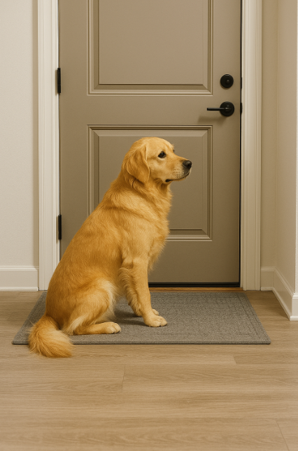 직장인 출근한후 기다리는 강아지 사진