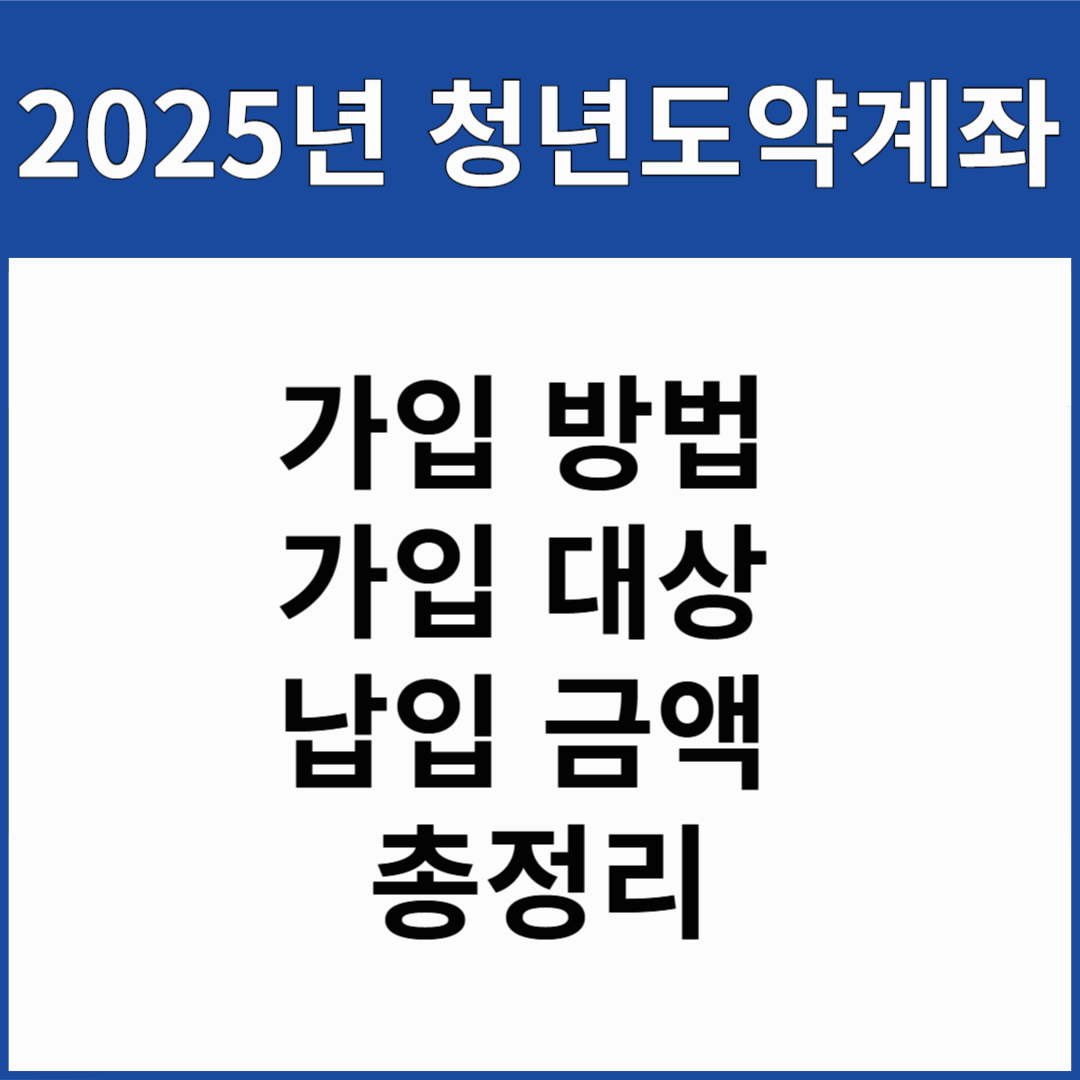2025년 청년도약계좌: 가입 방법 대상 납입 금액 총정리
