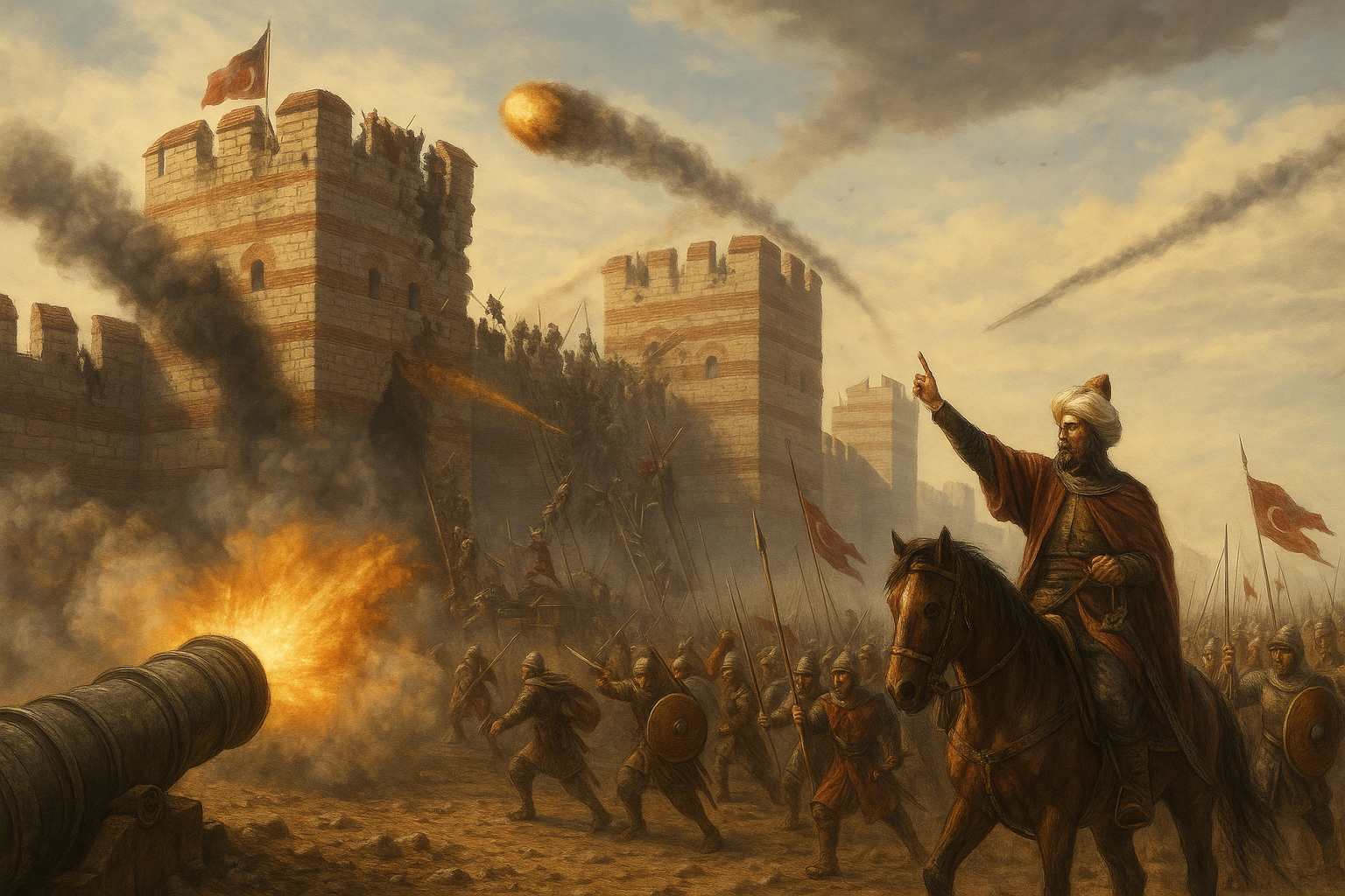 오스만 대포와 콘스탄티노플 성벽