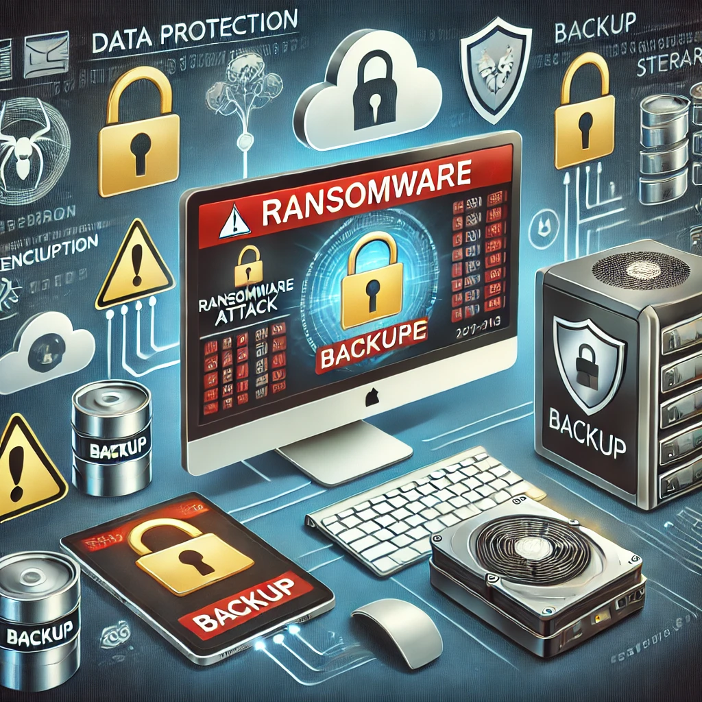 백업을 통해 랜섬웨어로부터 데이터를 보호하는 모습