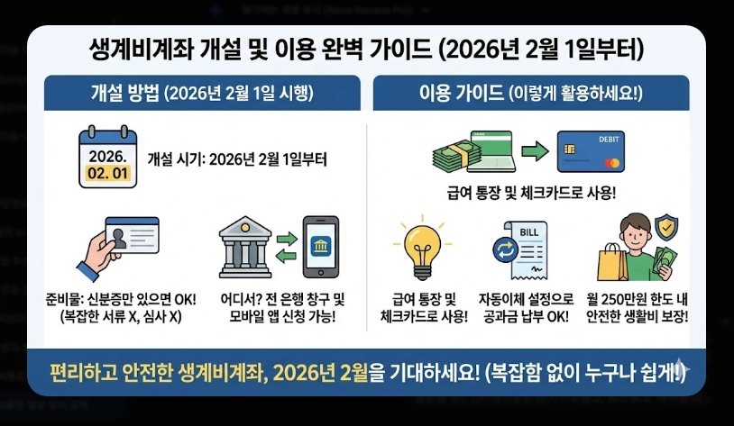 생계비통장 압류방지 금액 250만원 상향 [2026년 시행] 보호 한도 및 개설 방법 안내