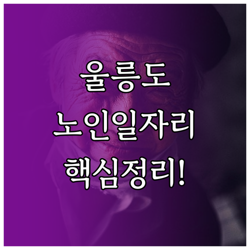 울릉도 노인일자리 신청 방법과 사회복..