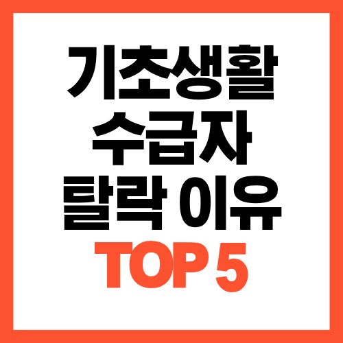 기초생활수급자 탈락 이유 TOP5 승인 사례 분석