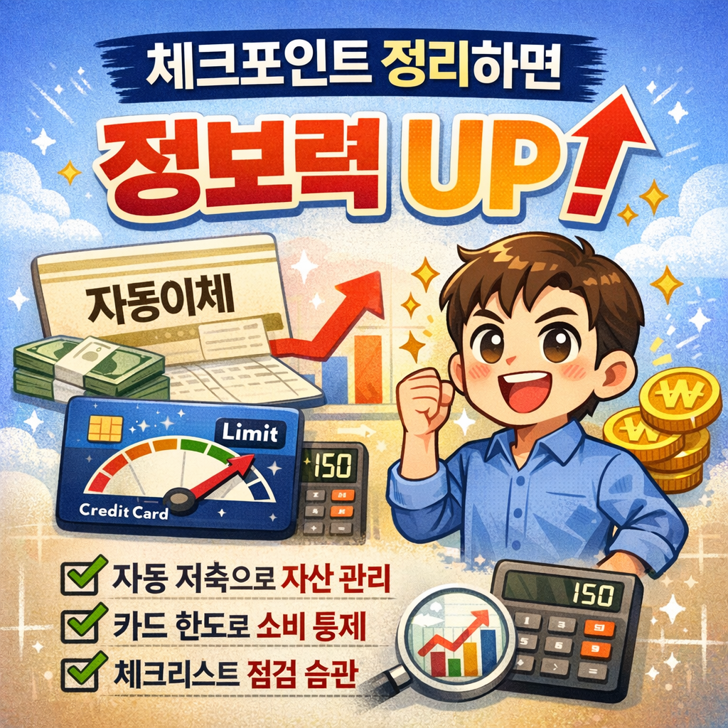 체크포인트(자동이체, 카드 한도 설정)까지 정리하면 정보력&uarr;
