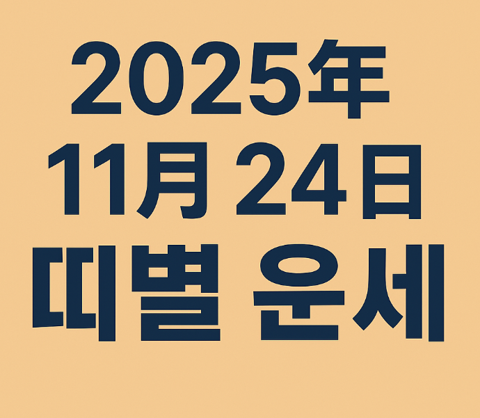 2025년 11월 24일 띠별 운세 총정리