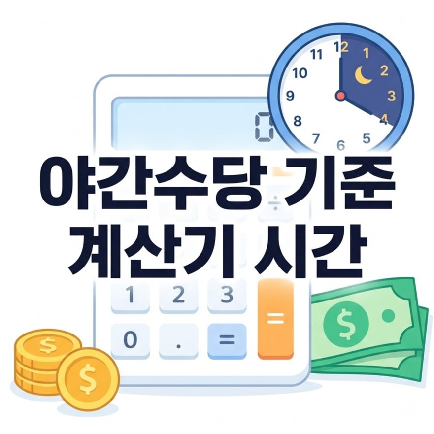 야간수당 기준 계산기 시간 5인 미만 지급 조건 총정리