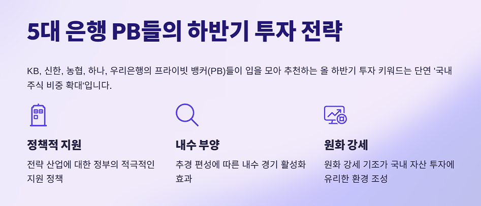 5대 은행 PB들의 하반기 투자 전략