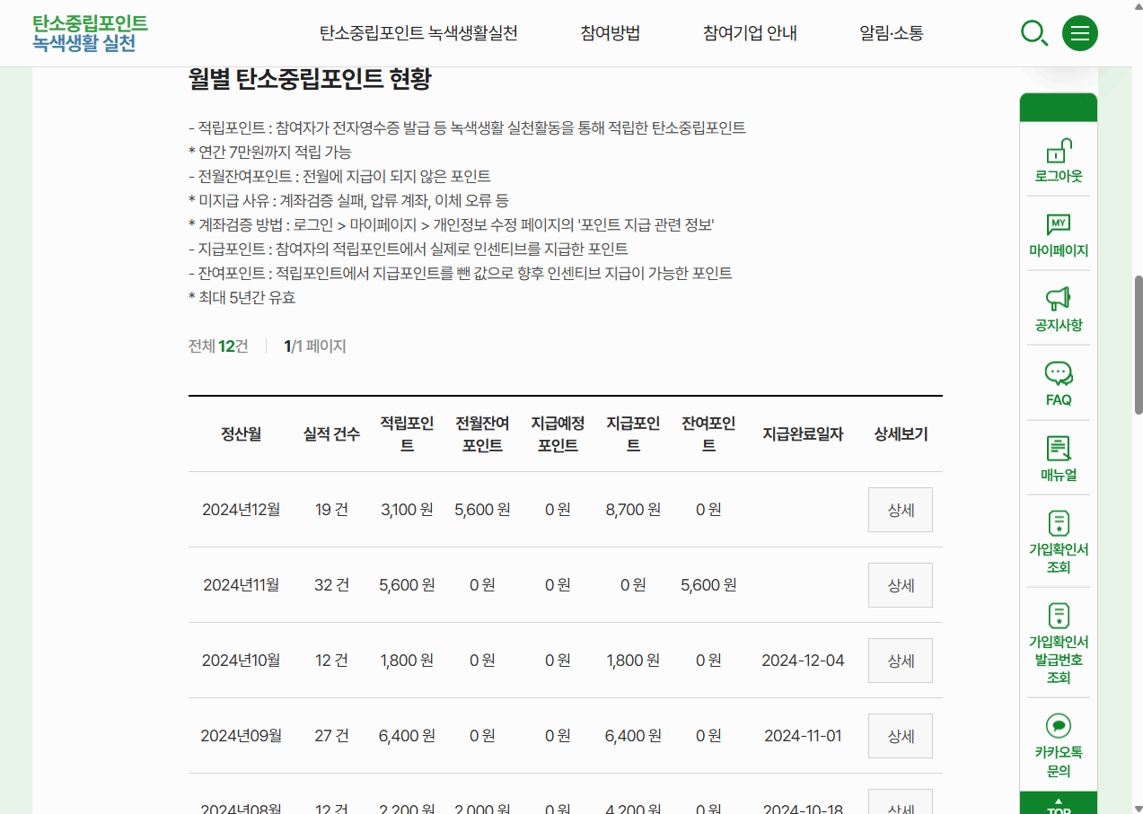 마이페이지 포인트조회