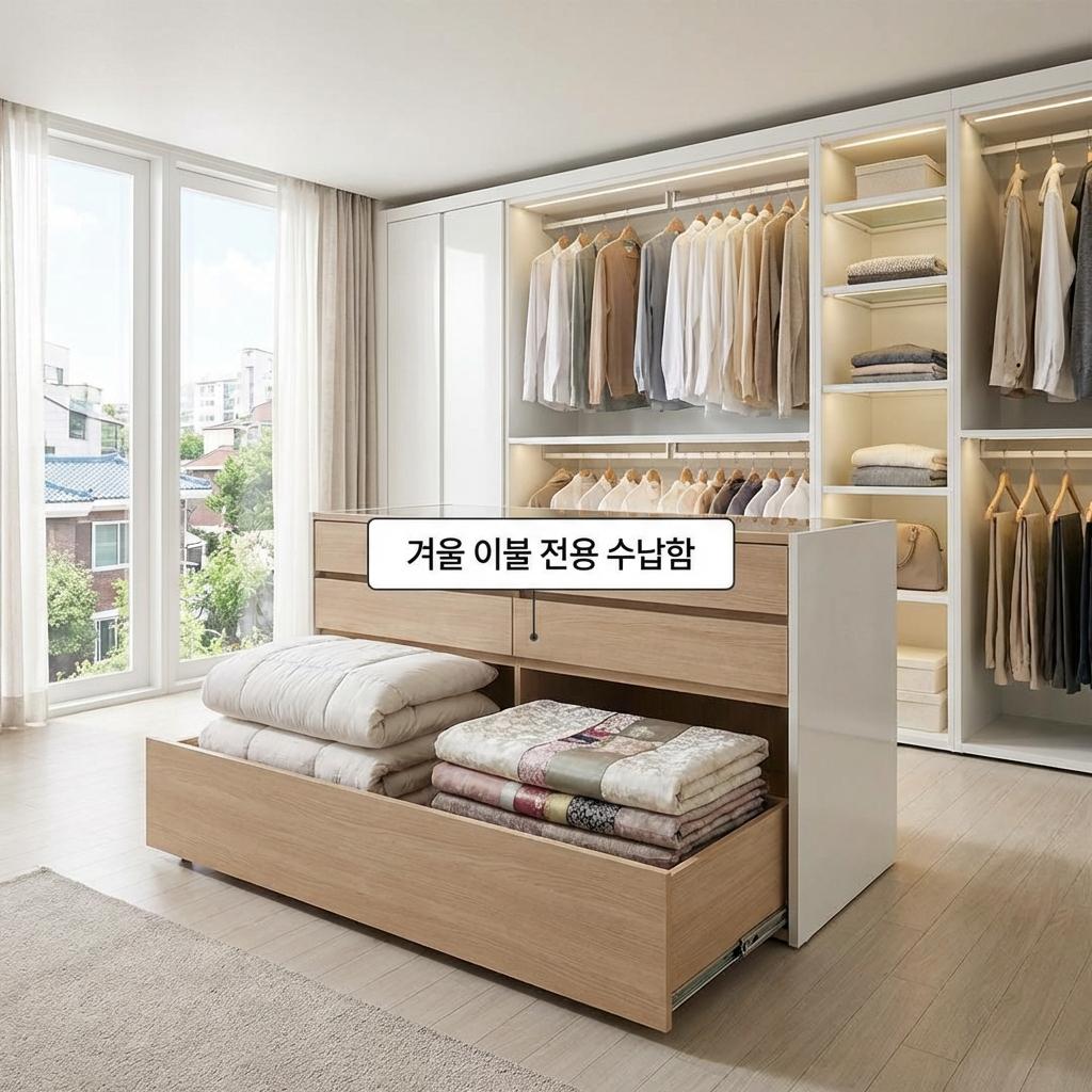 이불 수납까지 완벽한 드레스룸 모듈 조합