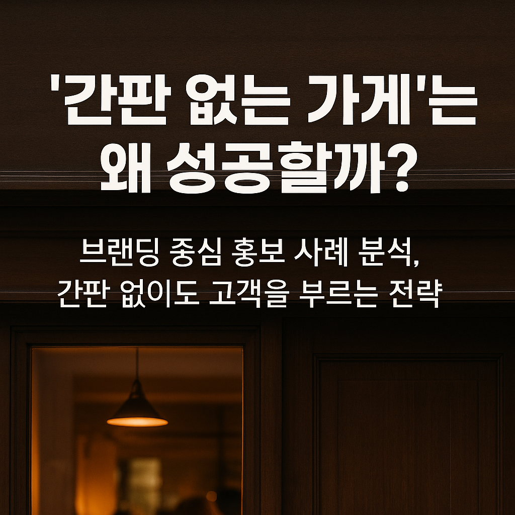 '간판 없는 가게’는 왜 성공할까?_브랜딩 중심 홍보 사례 분석, 간판 없이도 고객을 부르는 전략