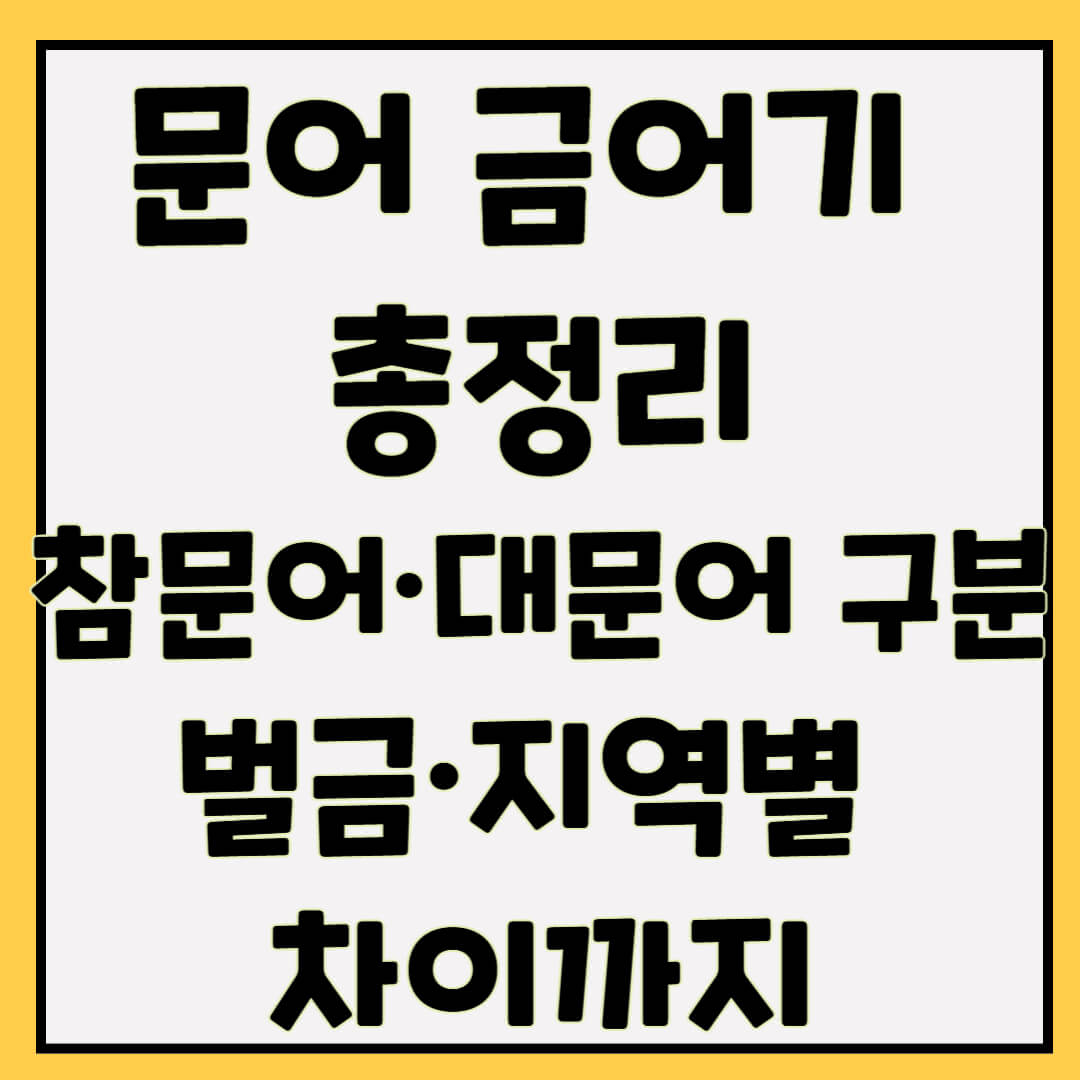 2025 문어 금어기 총정리: 참문어·대문어 구분부터 벌금·지역별 차이까지