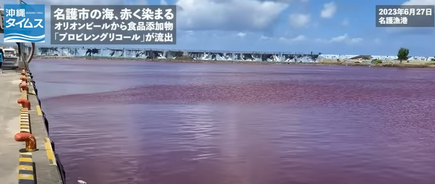 냉각수로 붉게 물든 일본 바다