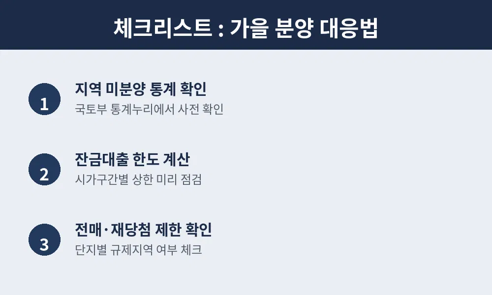 가을 분양 대응법